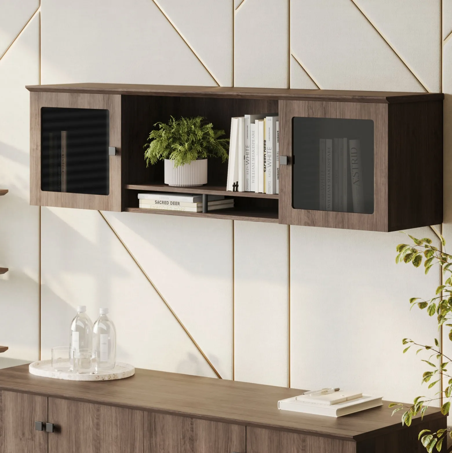 Allure Wall-Mounted Storage Hutch - 66"W x 15"D