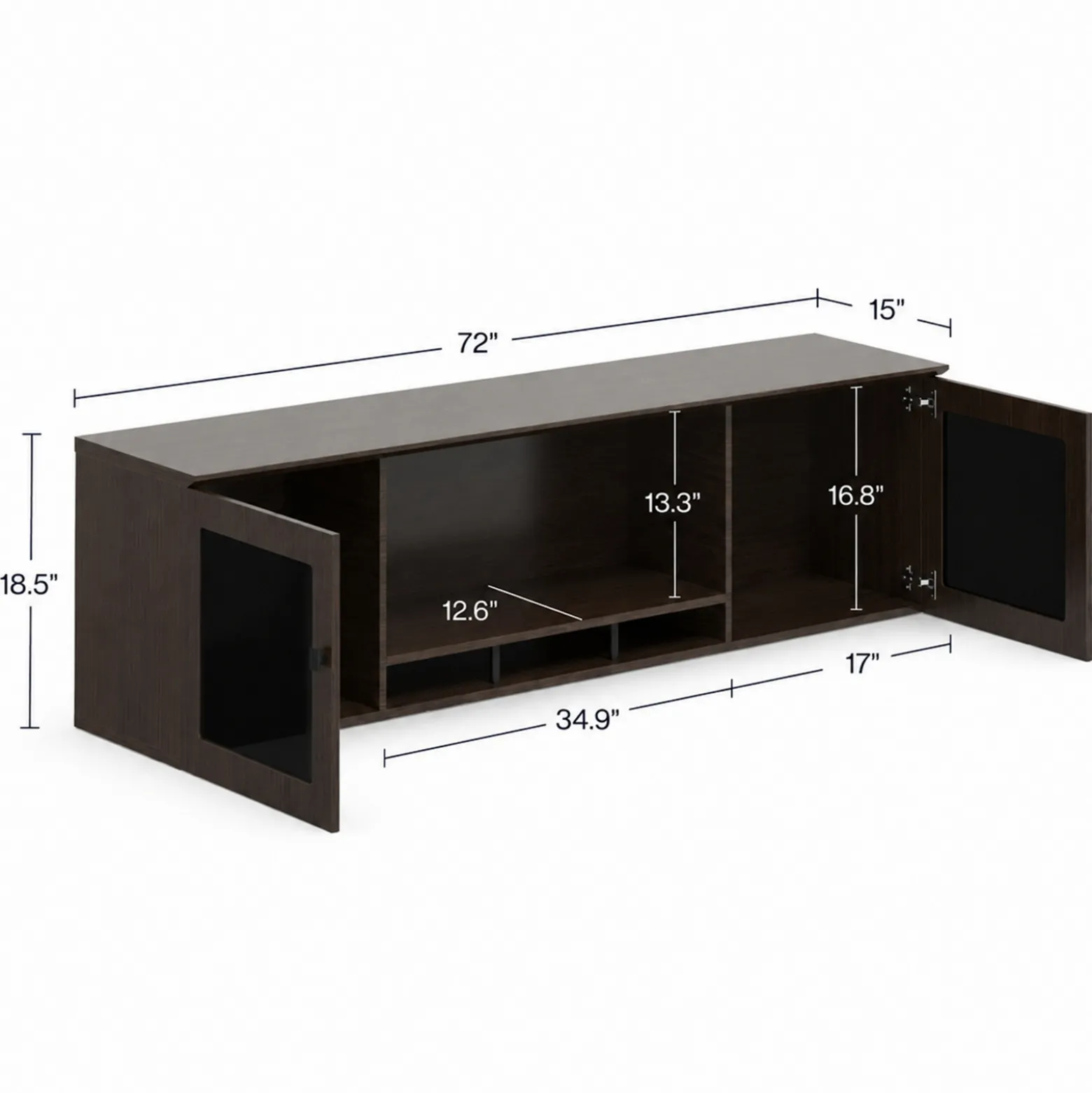 Allure Wall-Mounted Storage Hutch - 72"W x 15"D