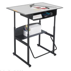 AlphaBetter Adj-Height Standing Desk w/ Premium Top and Book Box 36”x24"
