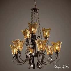 Amber Nine Light Chandelier