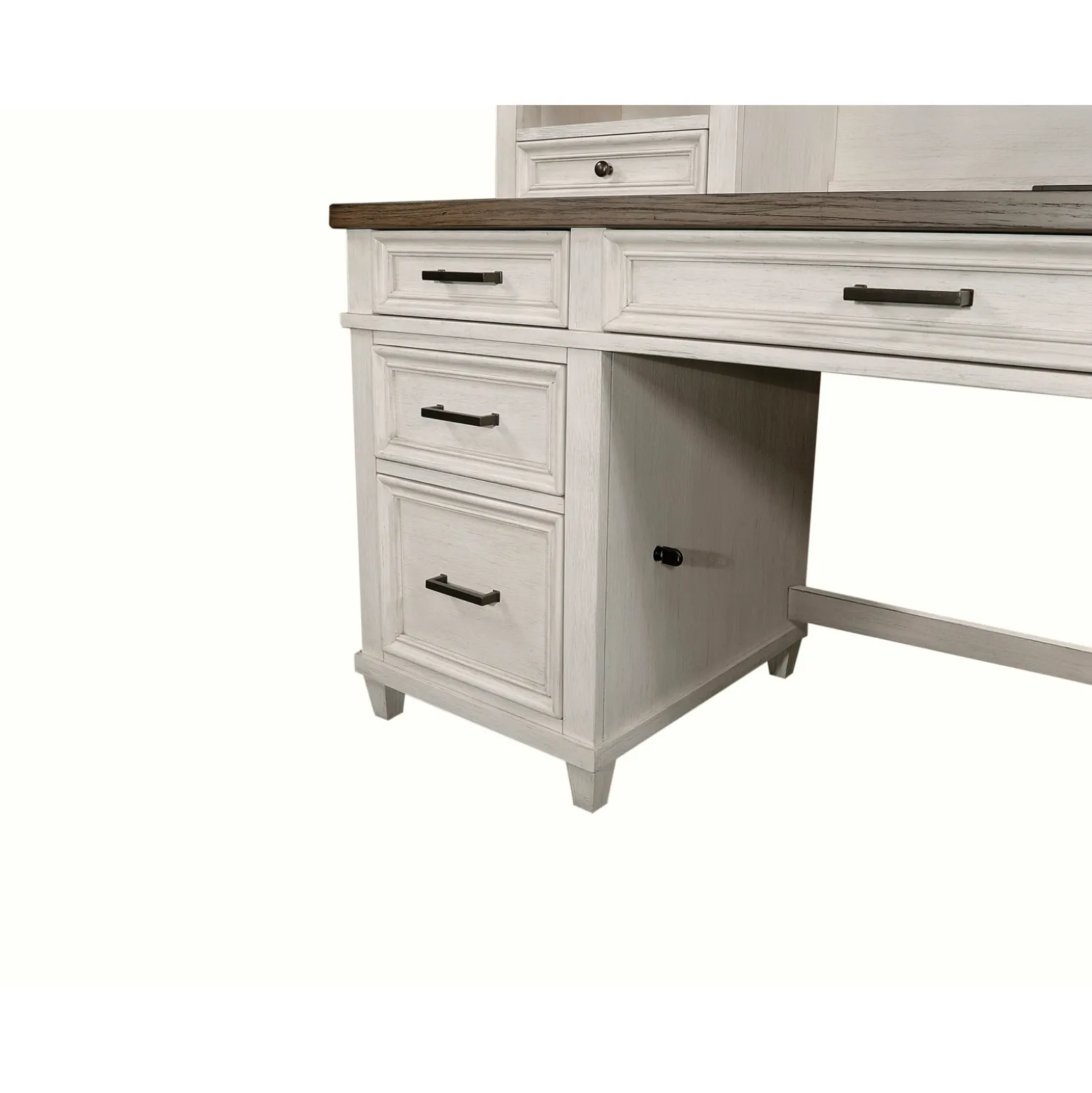 Andover Single Pedestal Desk w/ Hutch - 69"W x 24"D