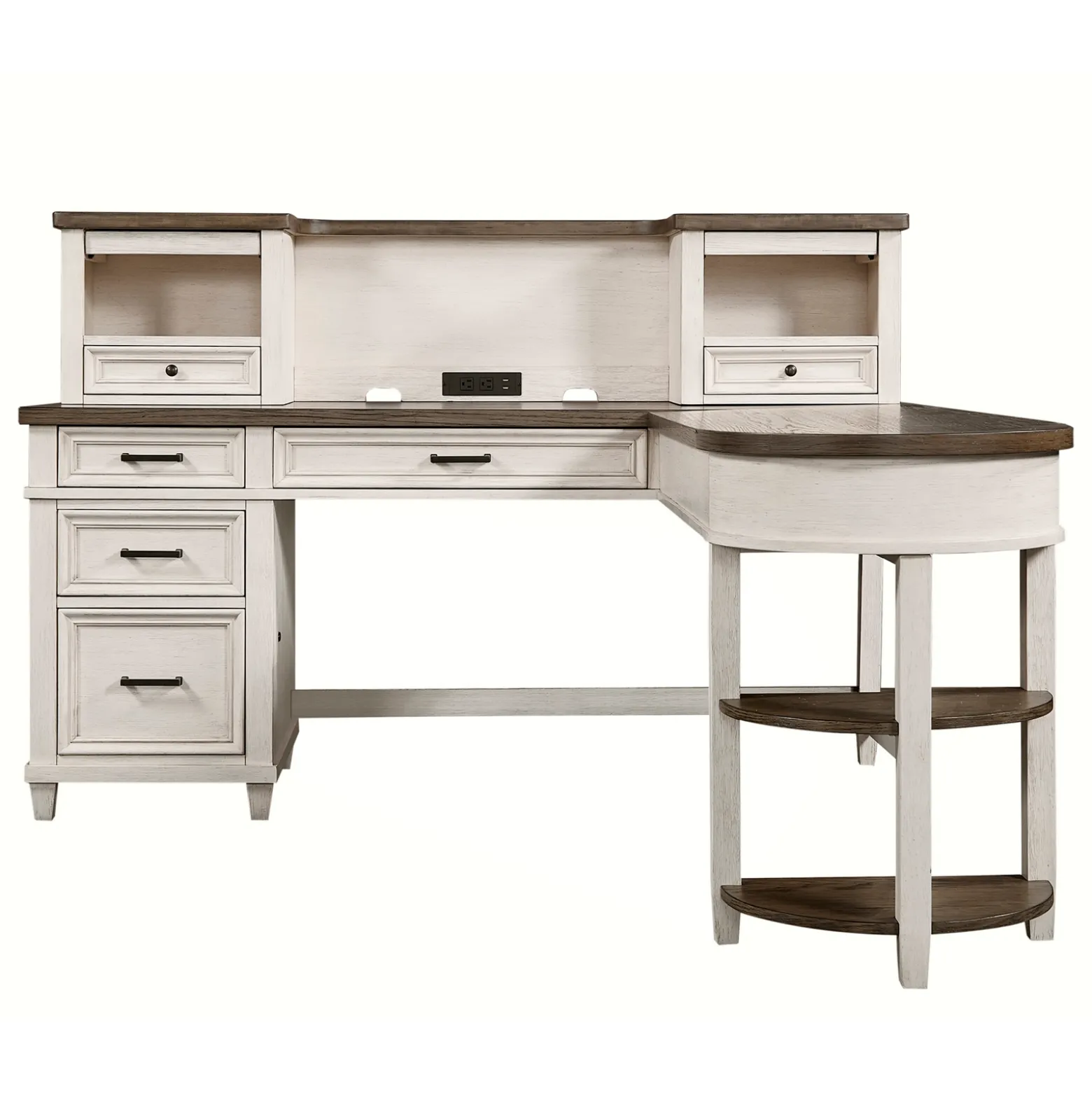 Andover Sit/Stand L-Shaped Desk with Hutch - 69"W x 73"D