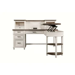 Andover Sit/Stand L-Shaped Desk with Hutch - 69
