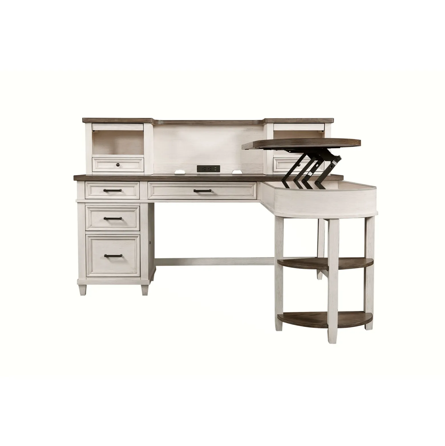 Andover Sit/Stand L-Shaped Desk with Hutch - 69"W x 73"D