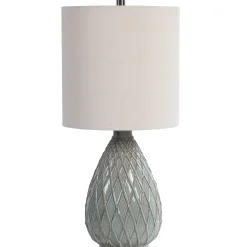 Aqua Rusted Ceramic Table Lamp