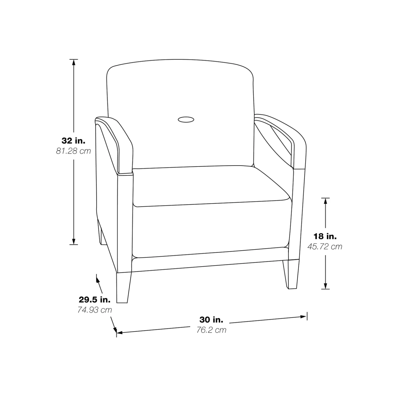 Arc Collection Fabric or Fabric/Polyurethane Arm Chair with Wood Arms