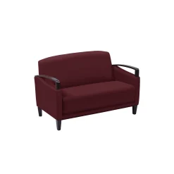 Arc Collection Fabric or Fabric/Polyurethane Sofa with Wood Arms