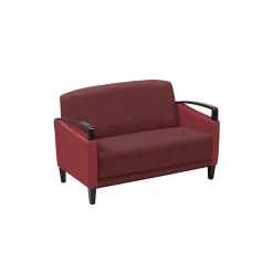 Arc Collection Fabric or Fabric/Polyurethane Sofa with Wood Arms