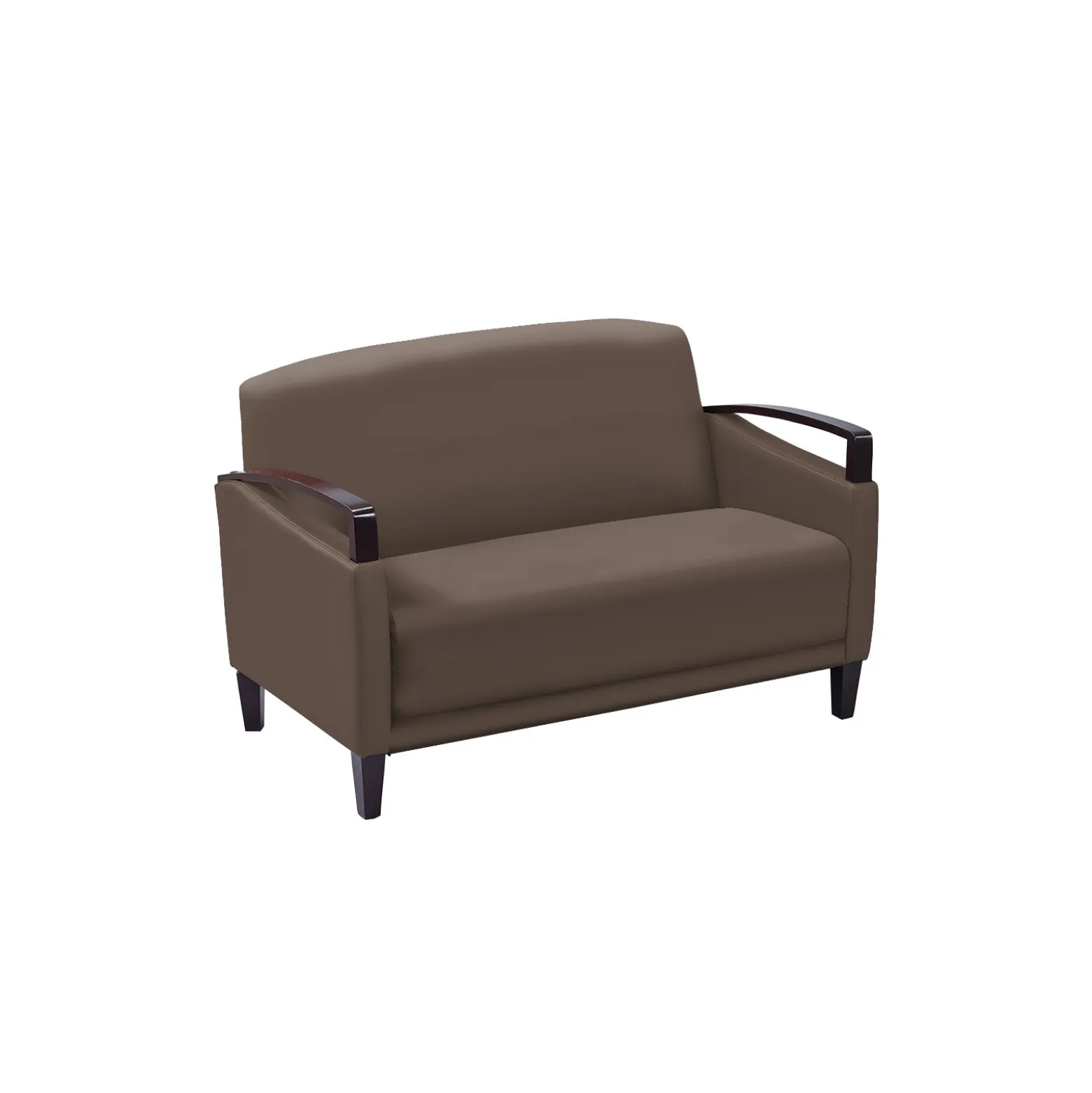 Arc Collection Polyurethane Sofa with Wood Arms