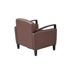 Arc Collection Polyurethane Arm Chair with Wood Arms
