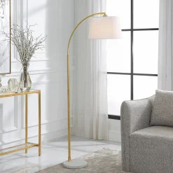 Arched Gold Metal Floor Lamp