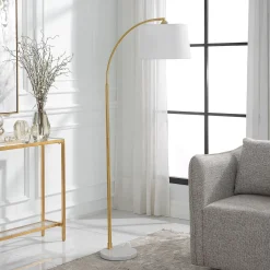 Arched Gold Metal Floor Lamp
