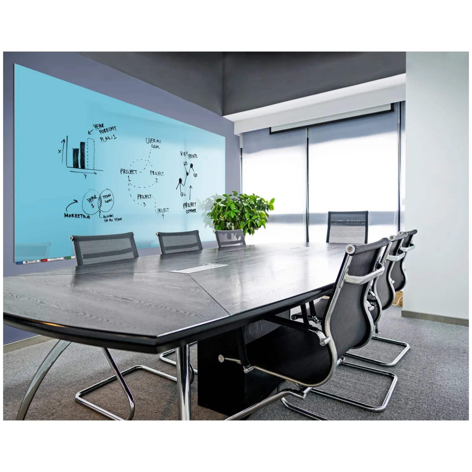 Aria Glass Marker Board - 6'x4'