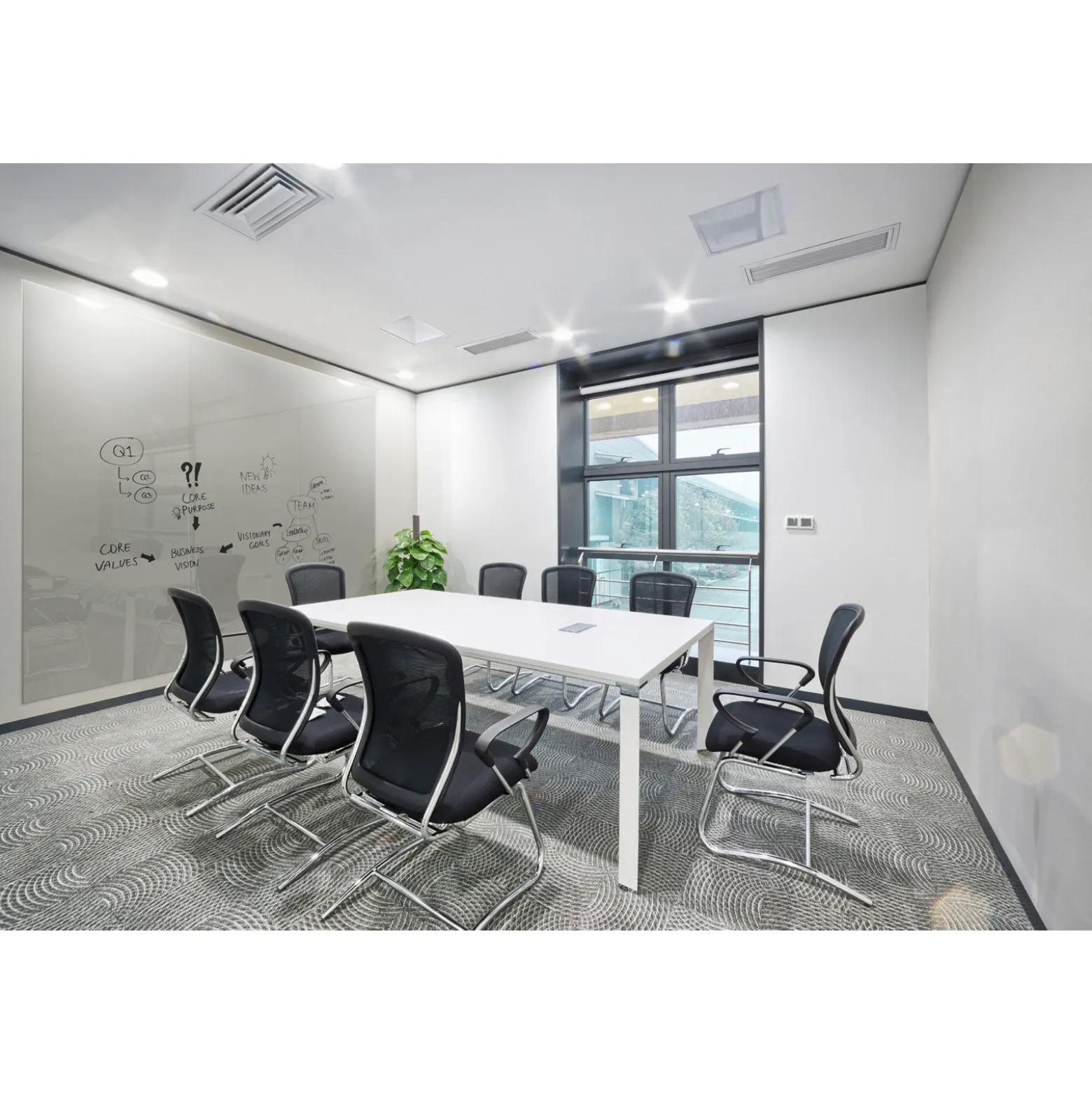 Aria Magnetic Glass Marker Board - 3'x4'
