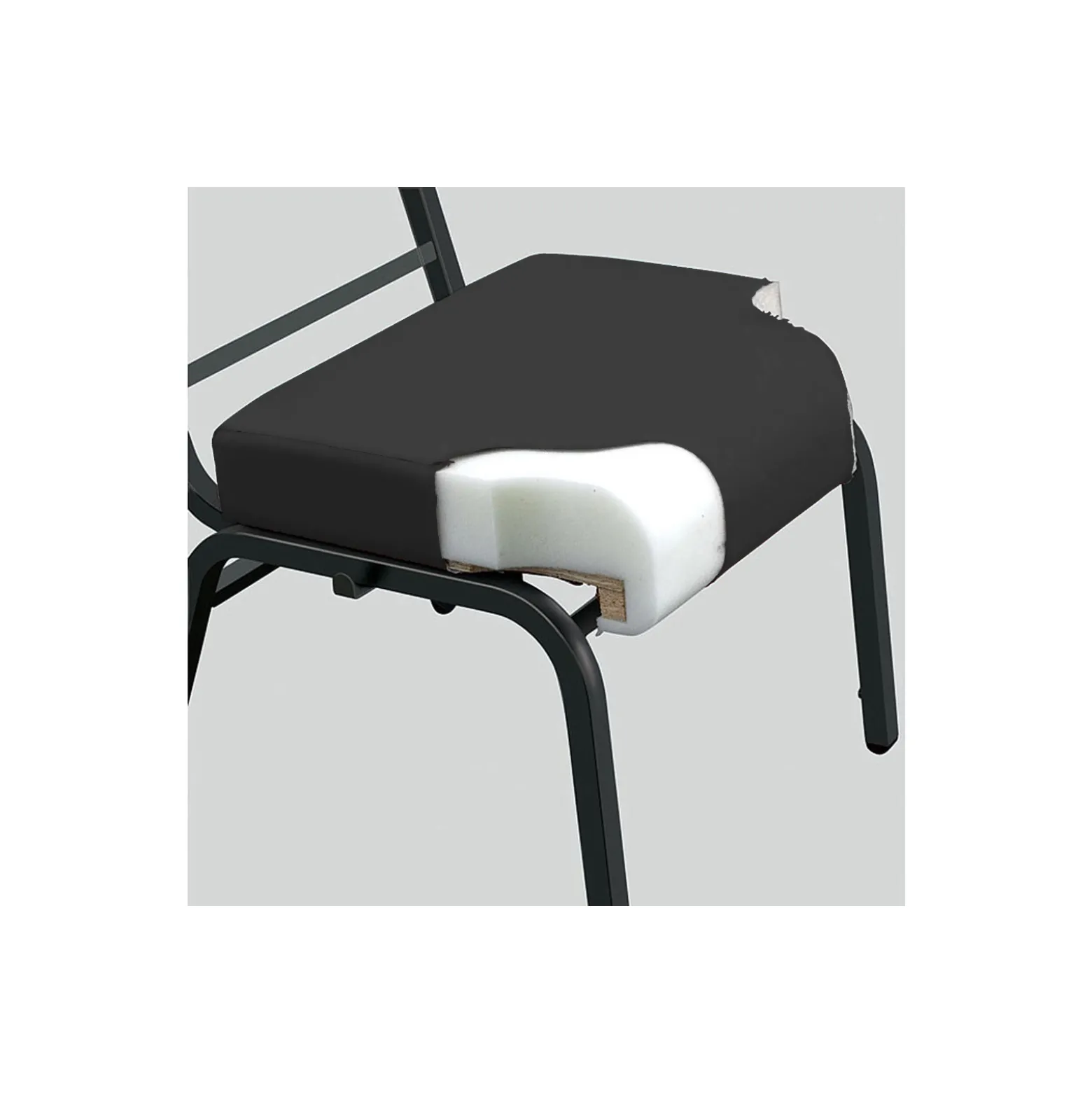 Armless Big and Tall Vinyl Stack Chair - 500 lb Weight Capacity