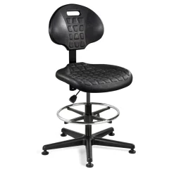 Armless Polyurethane Stool with Footrest - 19"-26.5"H