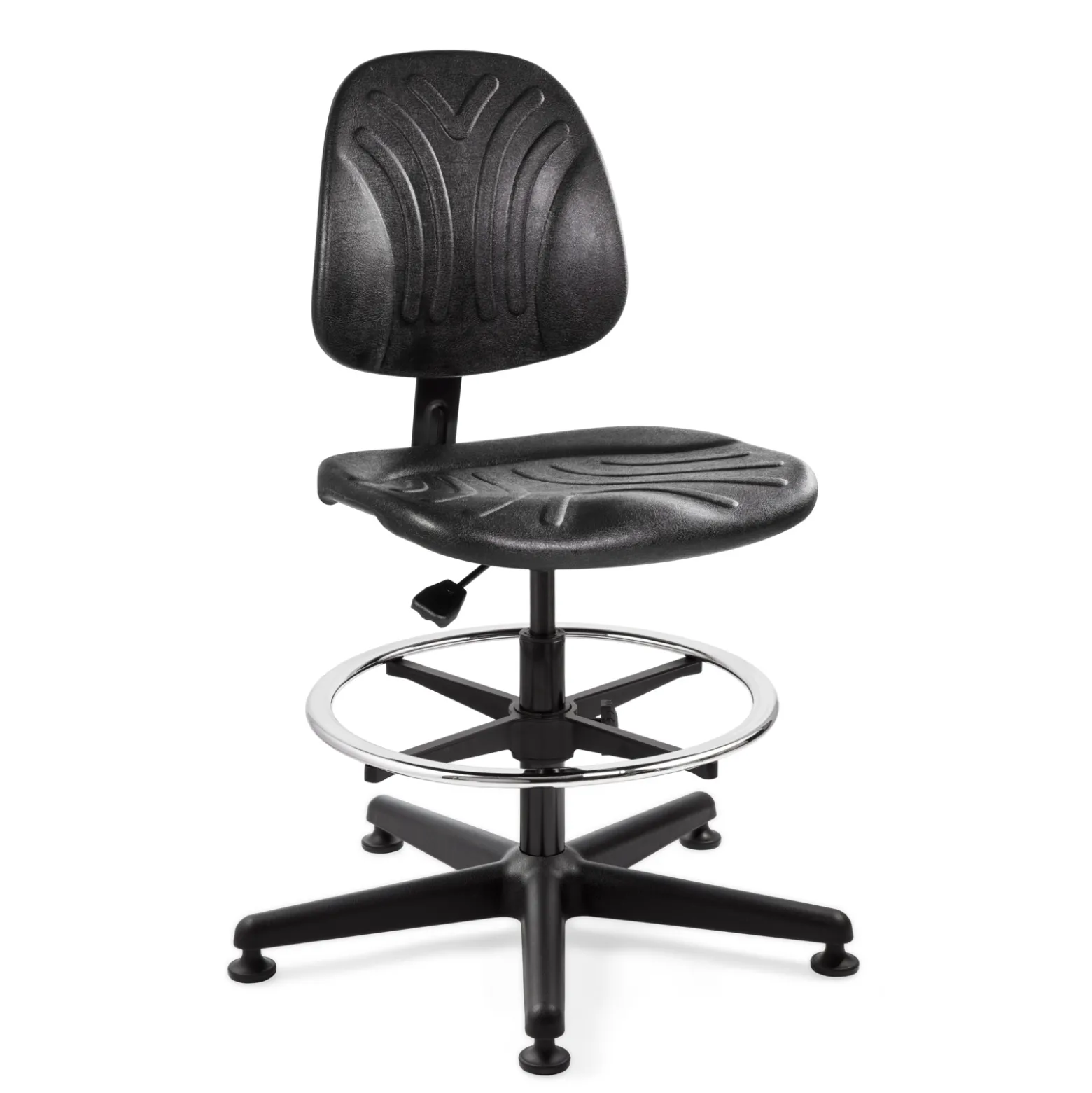 Armless Polyurethane Stool with Footrest - 19"-26.5"H