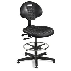 Armless Polyurethane Stool with Footrest - 19"-26.5"H