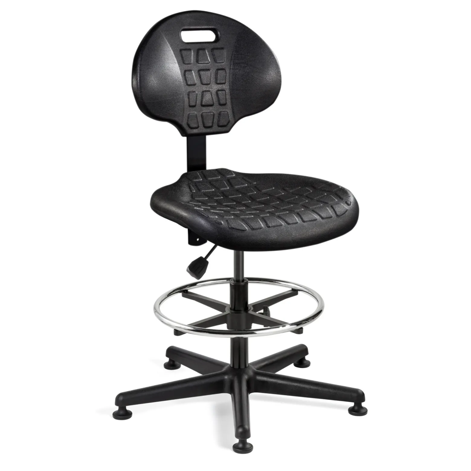 Armless Polyurethane Stool with Footrest - 21"-31"H