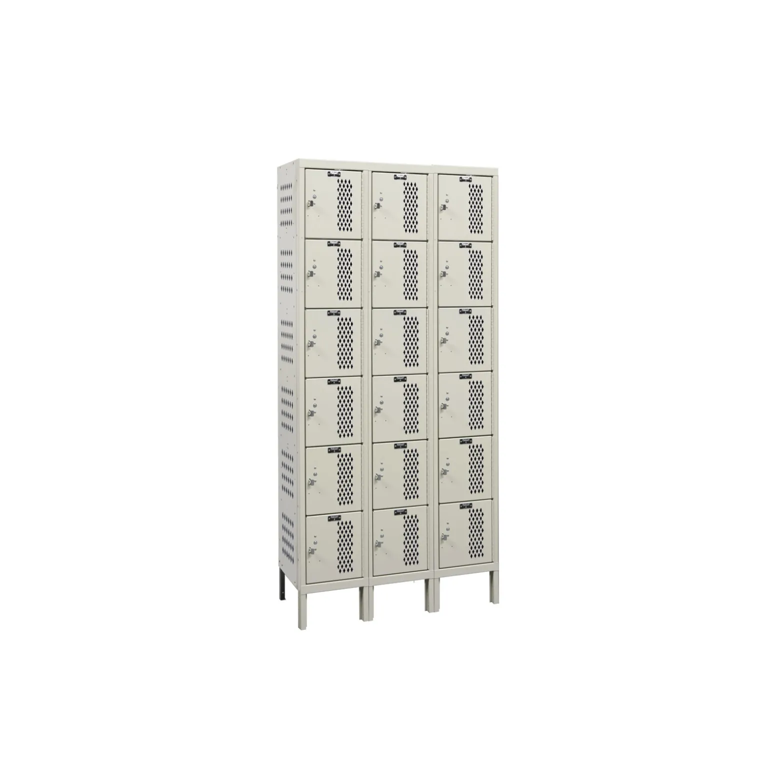 Assembled 36"W x 15"D Six Tier Ventilated Locker