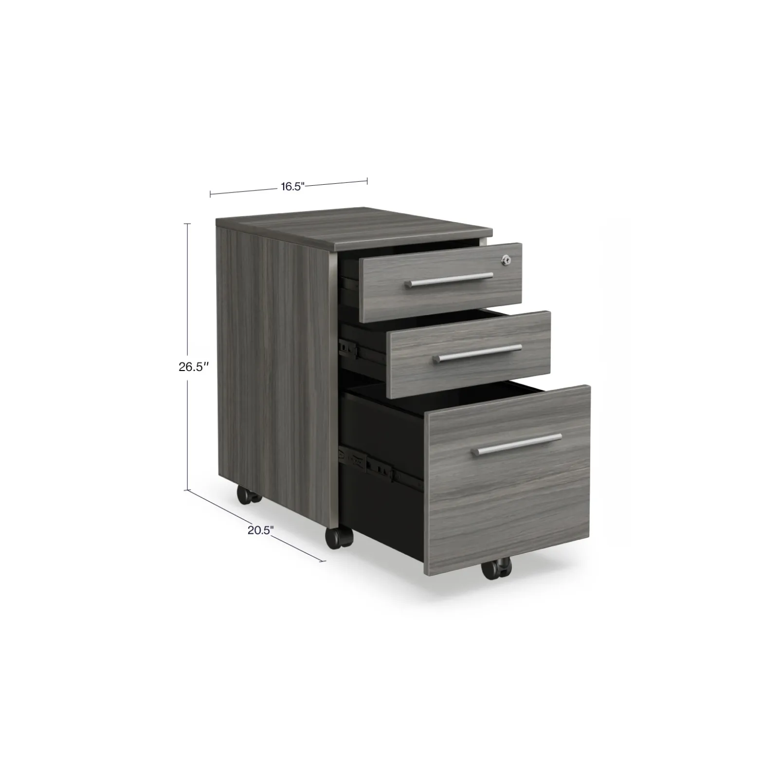 At Work 3 Drawer Mobile File Pedestal - 17"W x 21"D