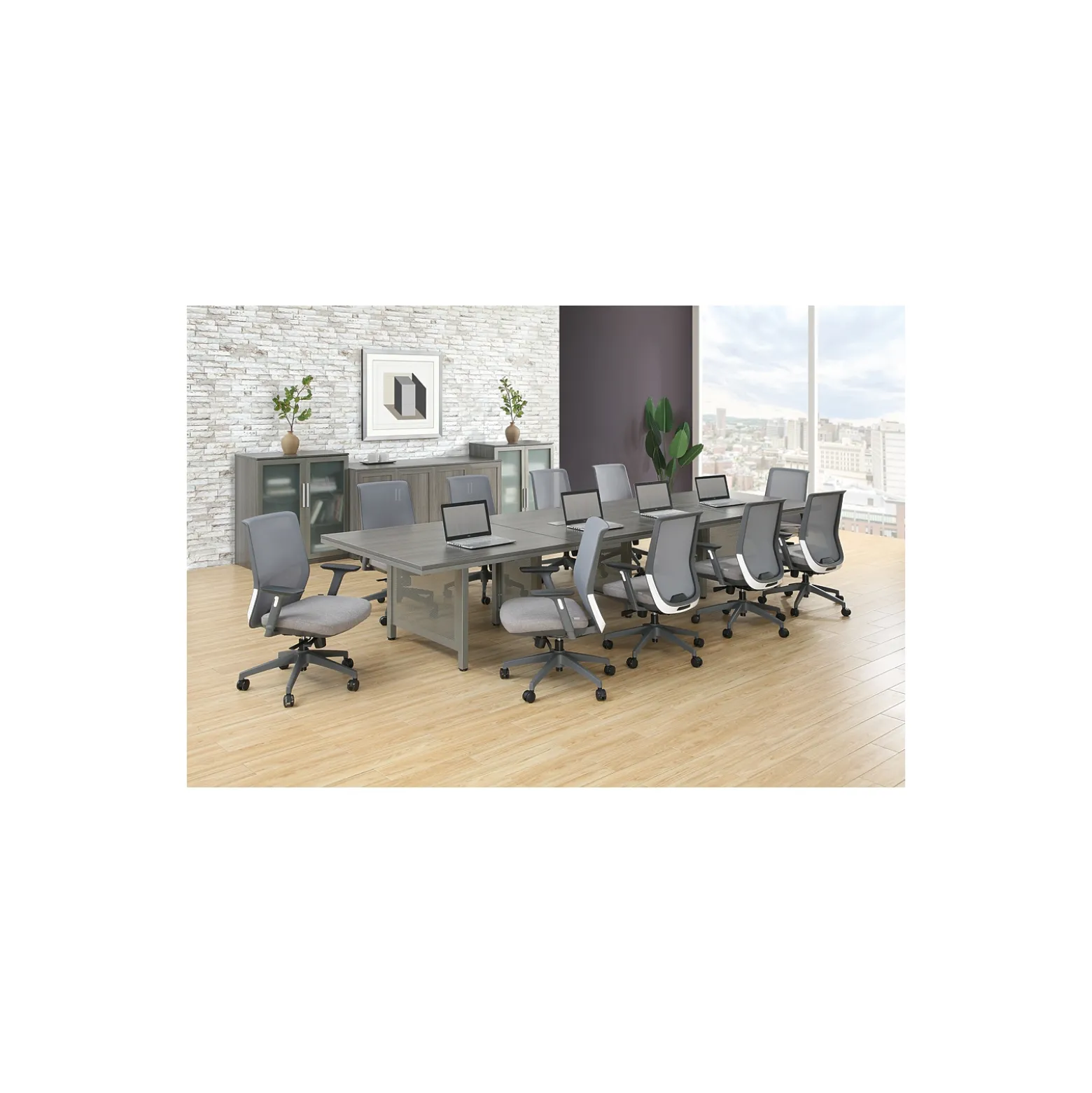 At Work 14' Expandable Conference Table - 166"W x 48"D