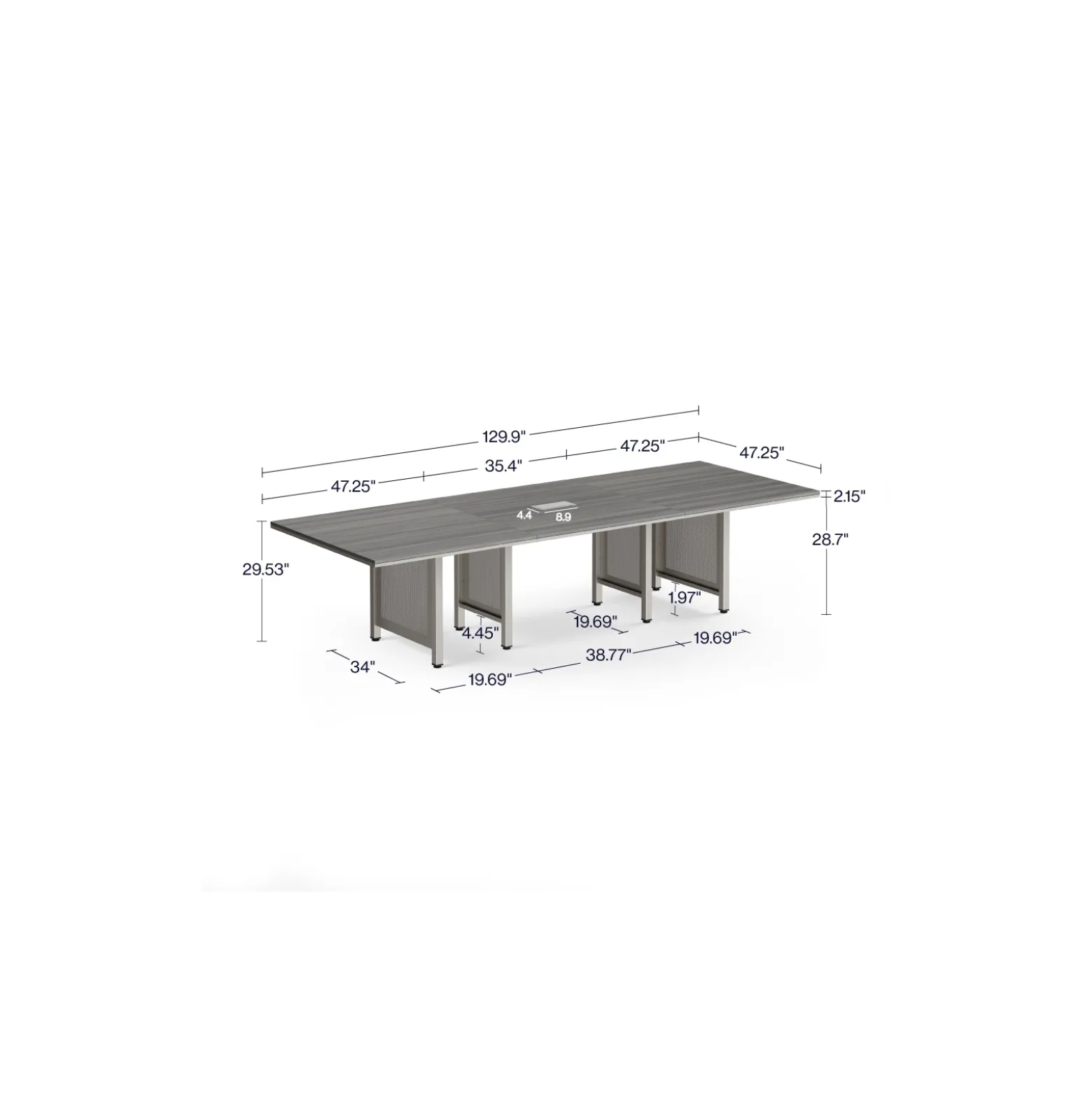 At Work 11' Expandable Conference Table - 130"W x 48"D
