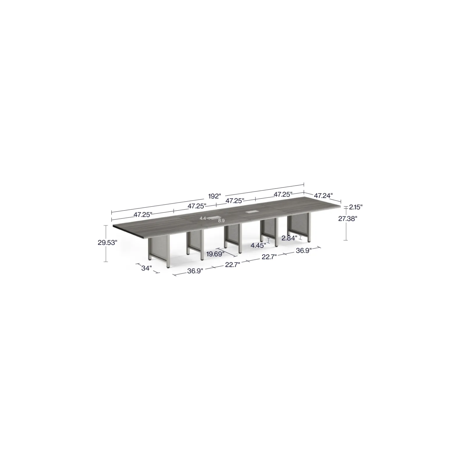 At Work 16' Expandable Conference Table - 189"W x 48"D