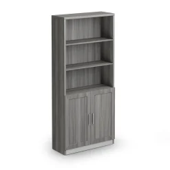 At Work 5 Shelf Bookcase with Doors - 32