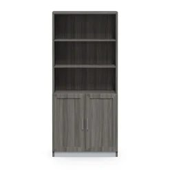 At Work 5 Shelf Bookcase with Doors - 32