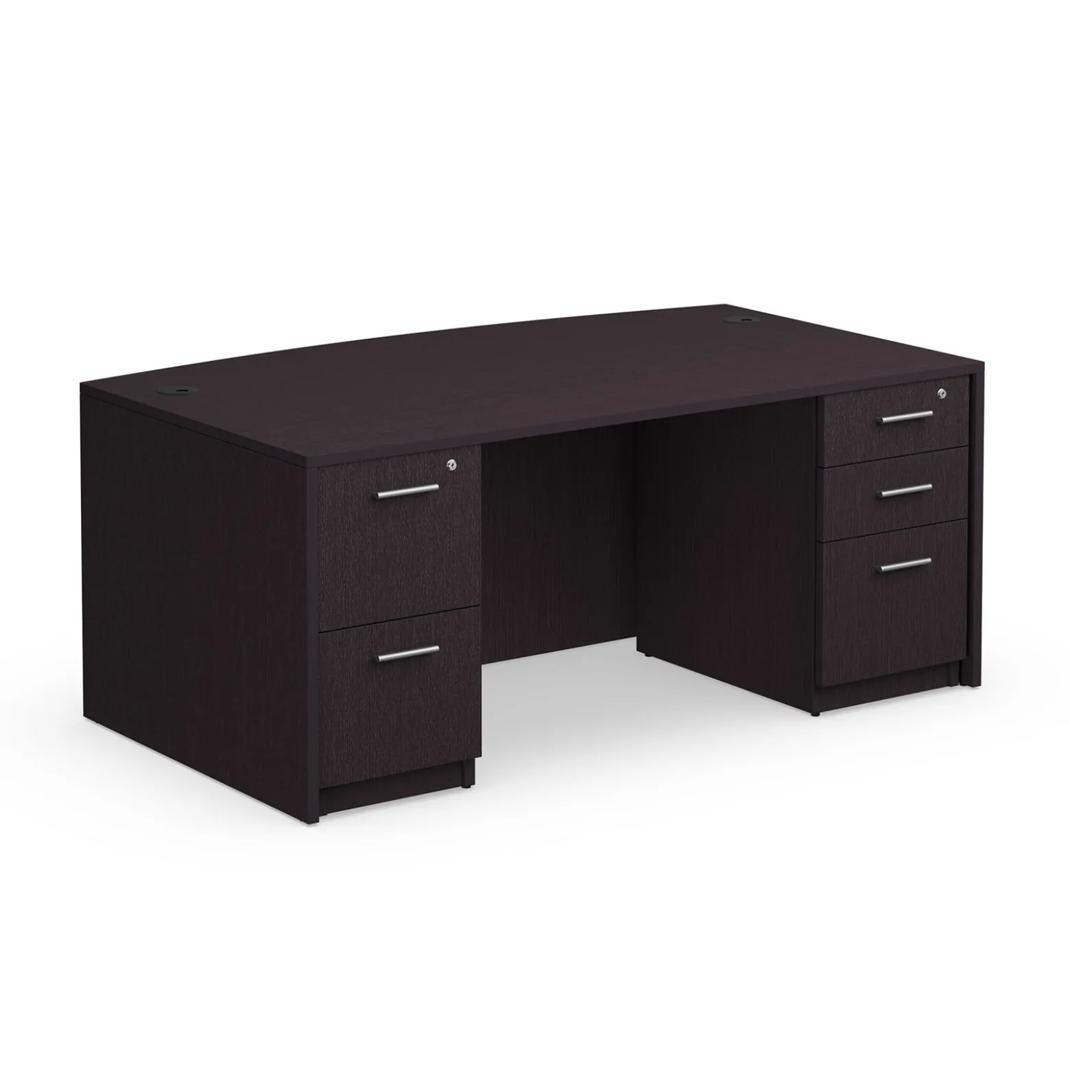 At Work Bowfront Double Pedestal Desk - 71"W x 42"D