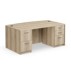 At Work Bowfront Double Pedestal Desk - 71