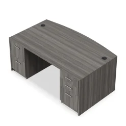 At Work Bowfront Double Pedestal Desk - 71