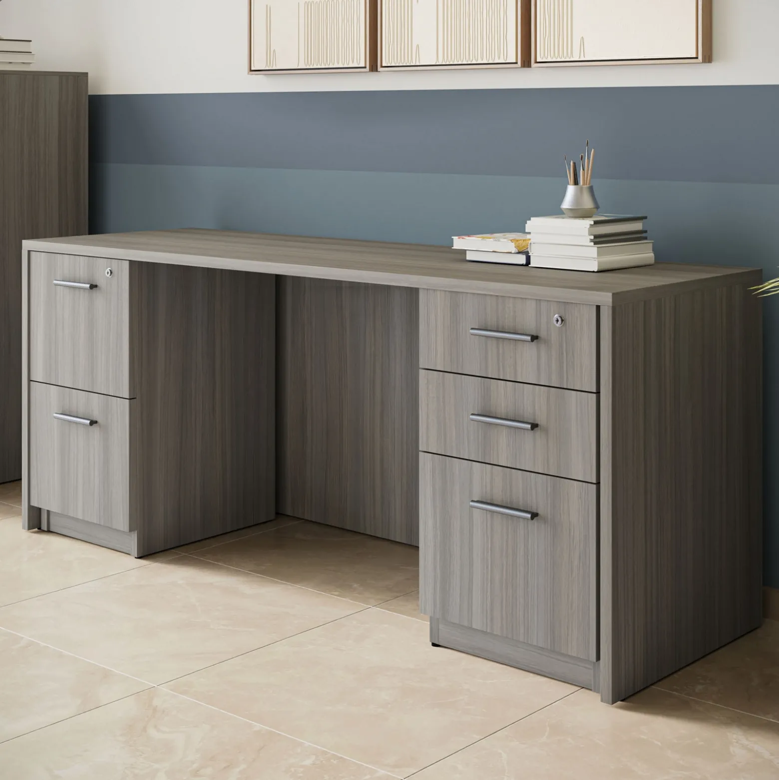 At Work Double Pedestal Credenza 71"W x 24"D