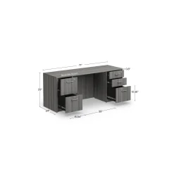 At Work Double Pedestal Credenza 71