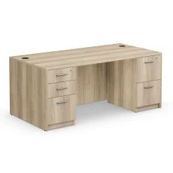 At Work Double Pedestal Desk - 71"W x 36"D