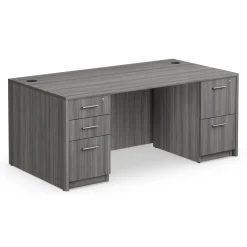 At Work Double Pedestal Desk - 66"W x 30"D