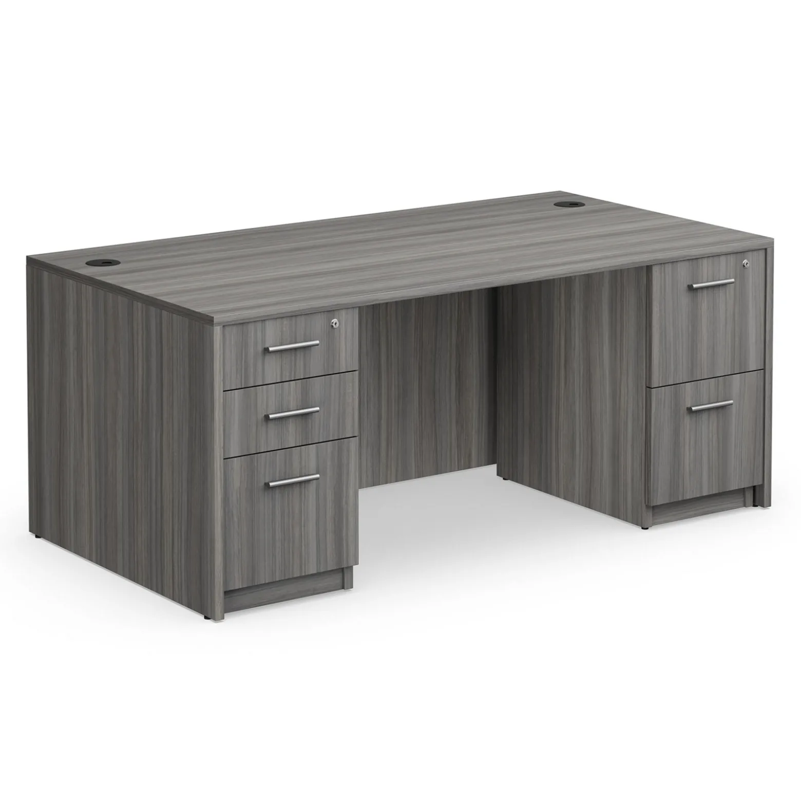 At Work Double Pedestal Desk - 66"W x 30"D