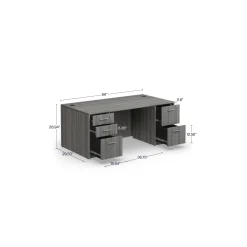 At Work Double Pedestal Desk - 66