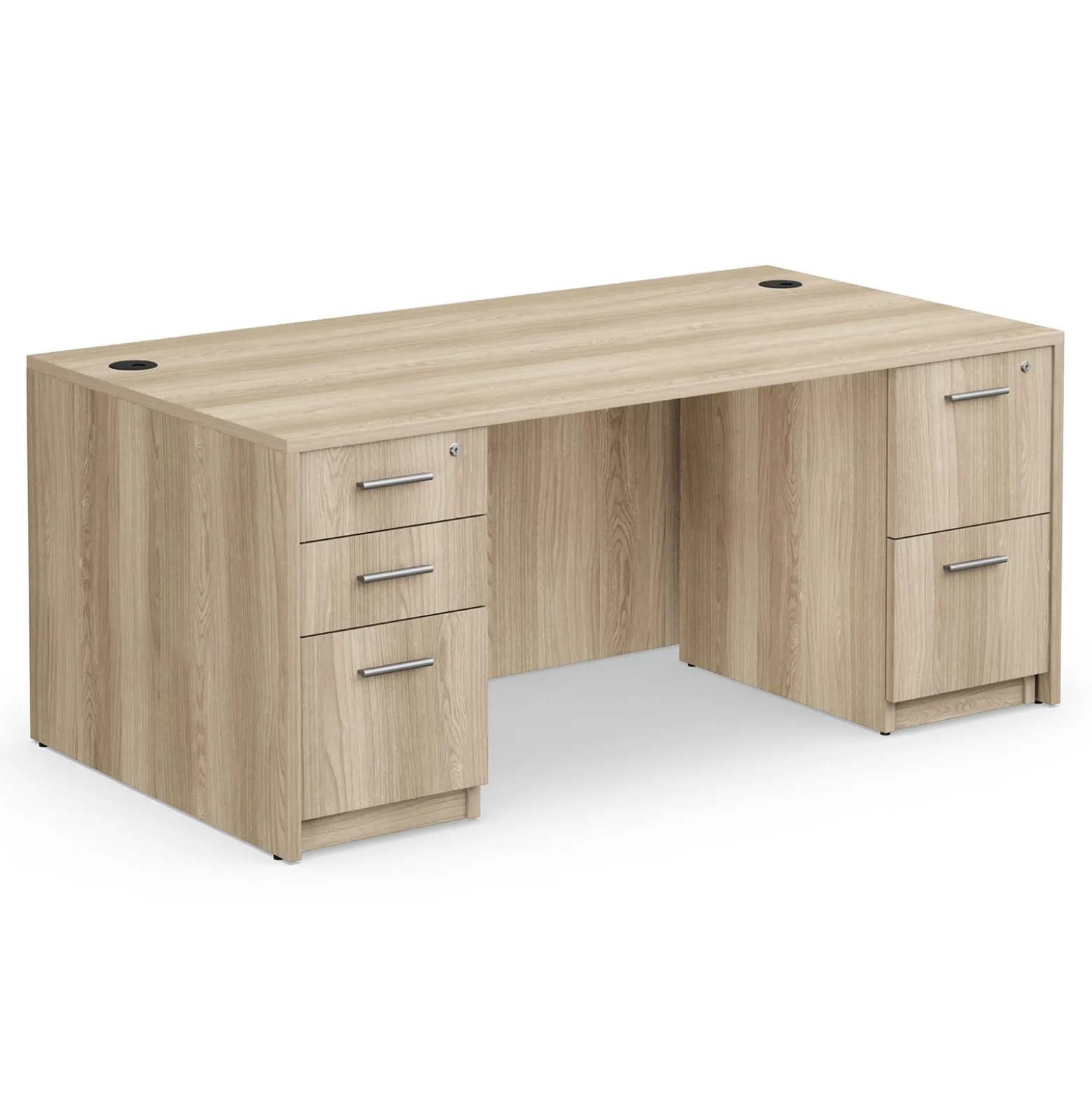 At Work Double Pedestal Desk - 66"W x 30"D