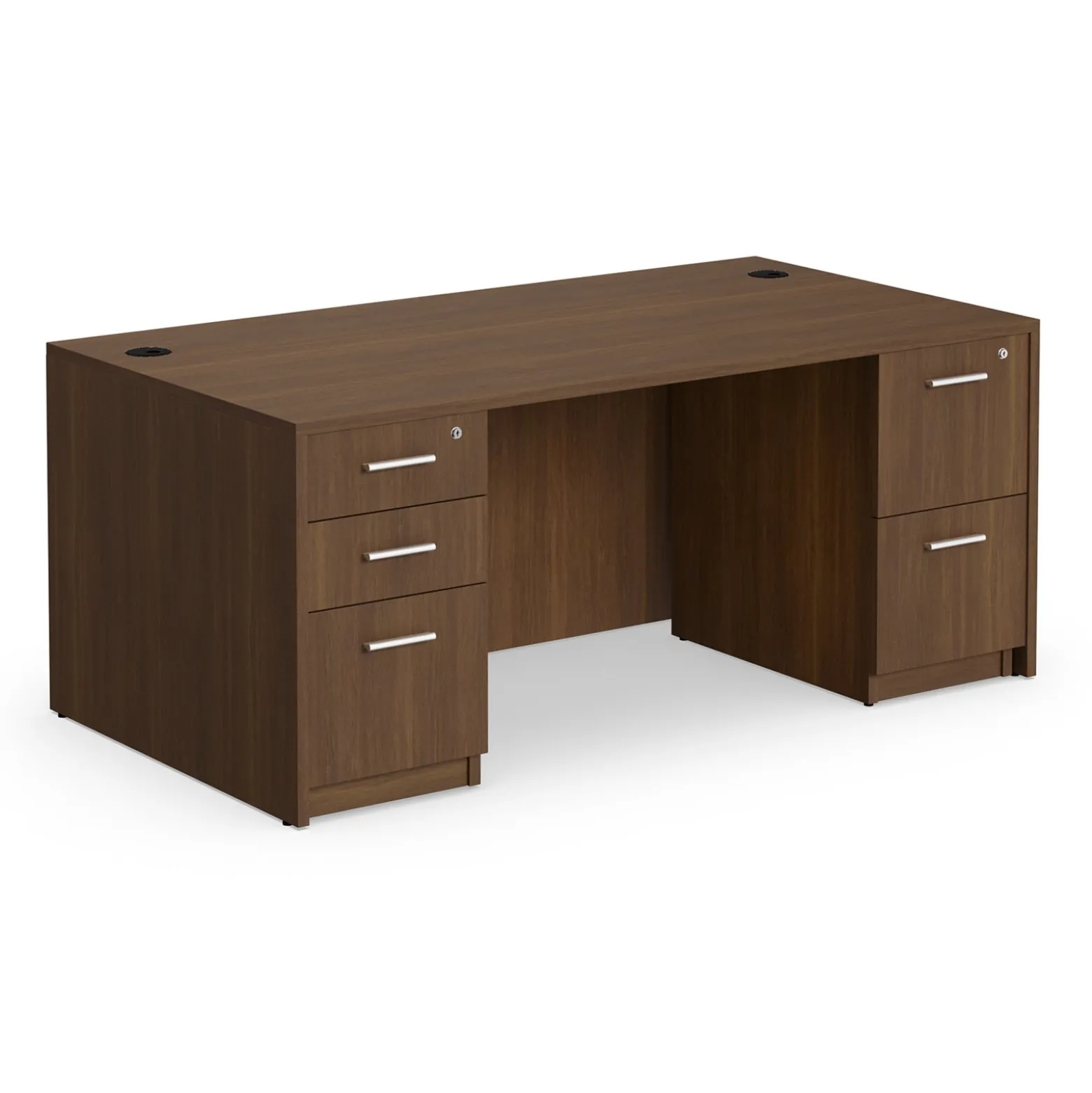 At Work Double Pedestal Desk - 66"W x 30"D