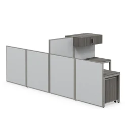 At Work Dual L-Desk Cubicle Workstation with Storage