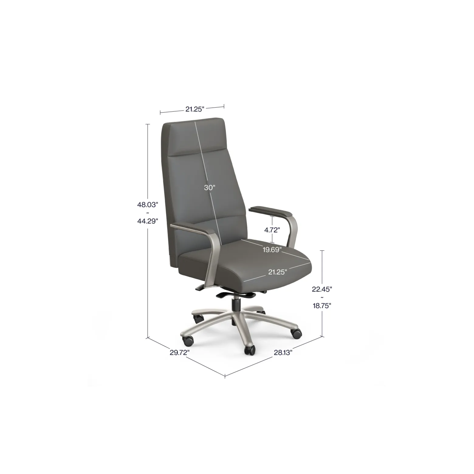 At Work Faux Leather High-Back Executive Office Chair
