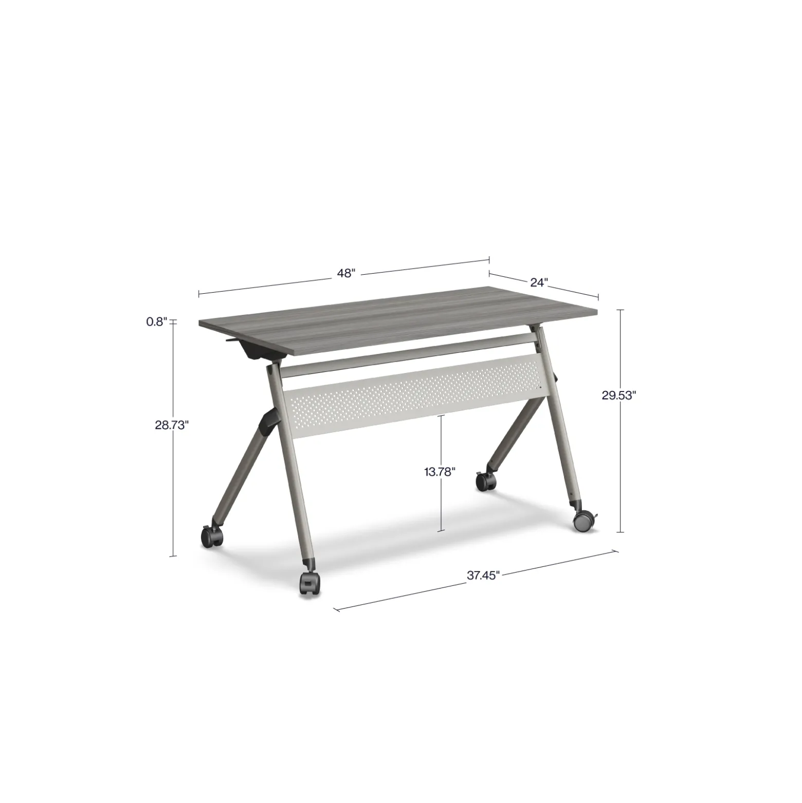 At Work Flip Top Training Table 48"W x 24"D