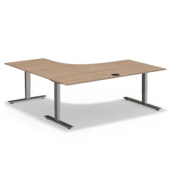 At Work Height Adjustable Right L-Shaped Standing Desk - 60"Wx60"D