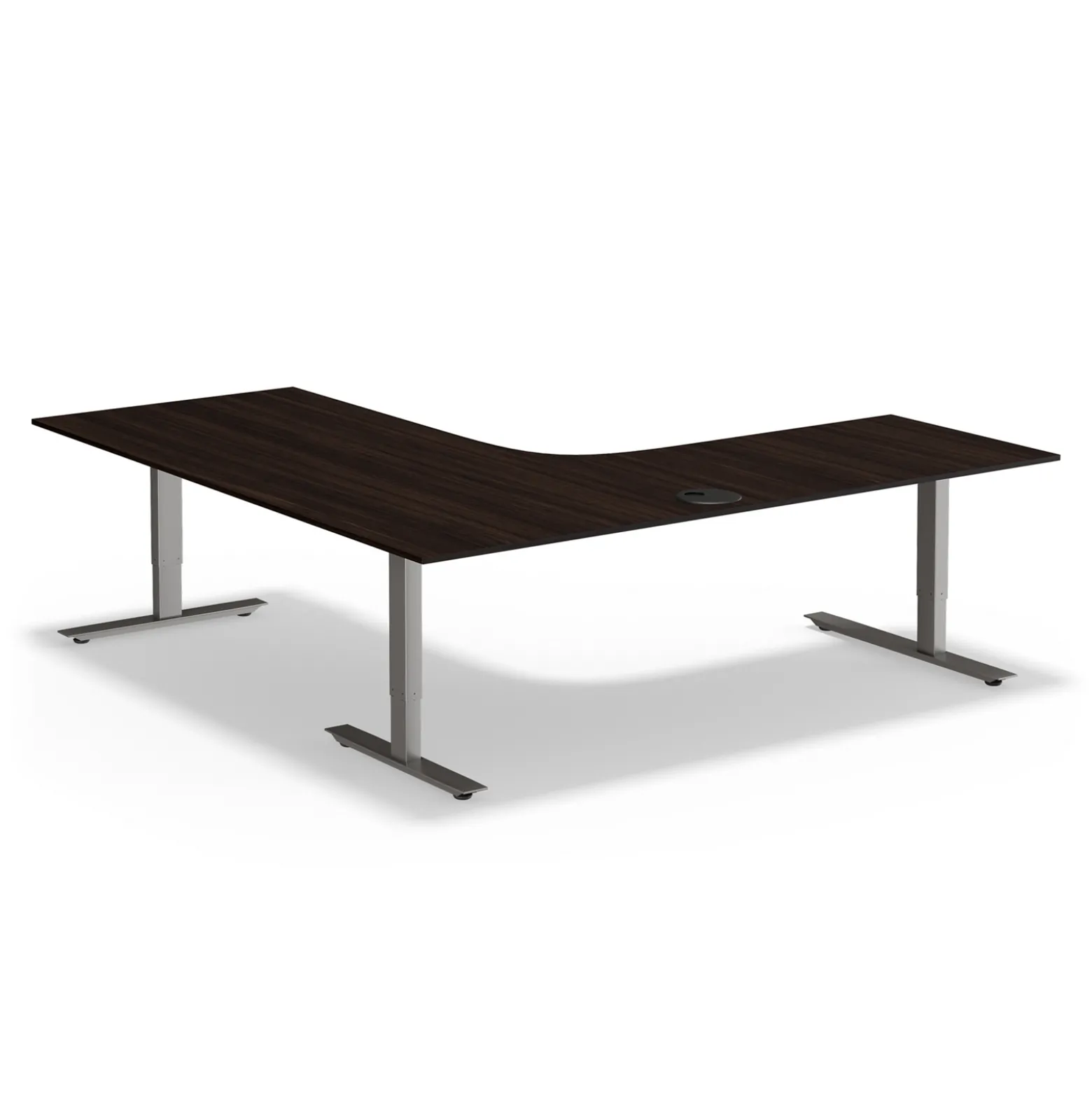 At Work Height Adjustable Left L-Shaped Standing Desk - 71"Wx71"D