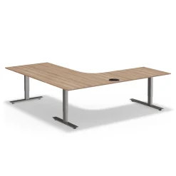 At Work Height Adjustable Left L-Shaped Standing Desk - 71"Wx71"D