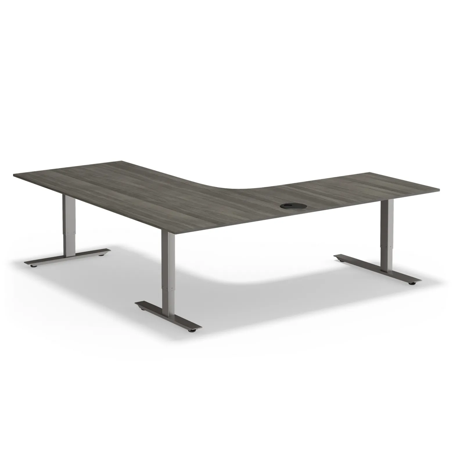 At Work Height Adjustable Left L-Shaped Standing Desk - 71"Wx71"D
