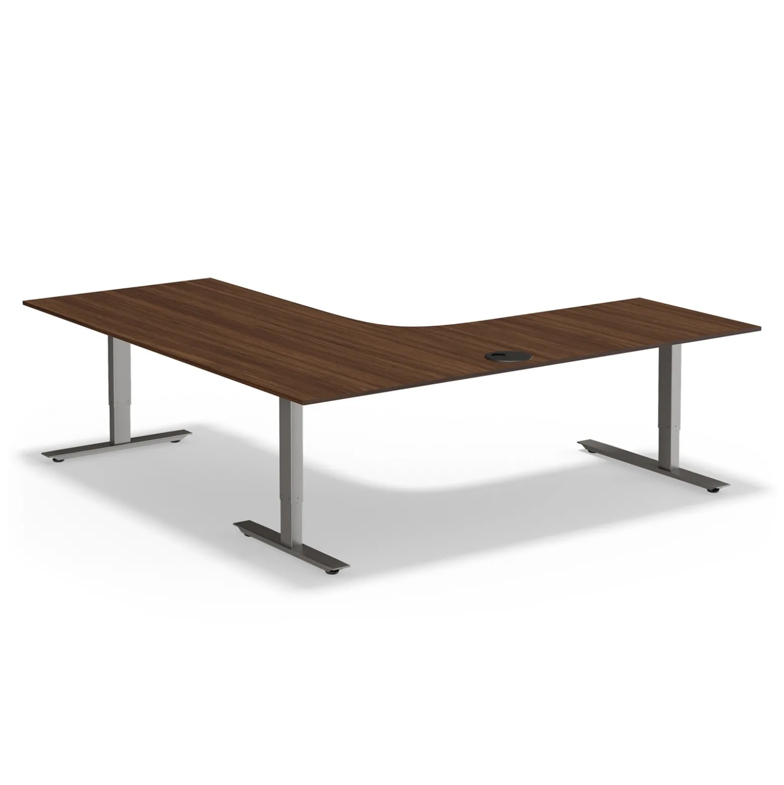 At Work Height Adjustable Left L-Shaped Standing Desk - 71"Wx71"D