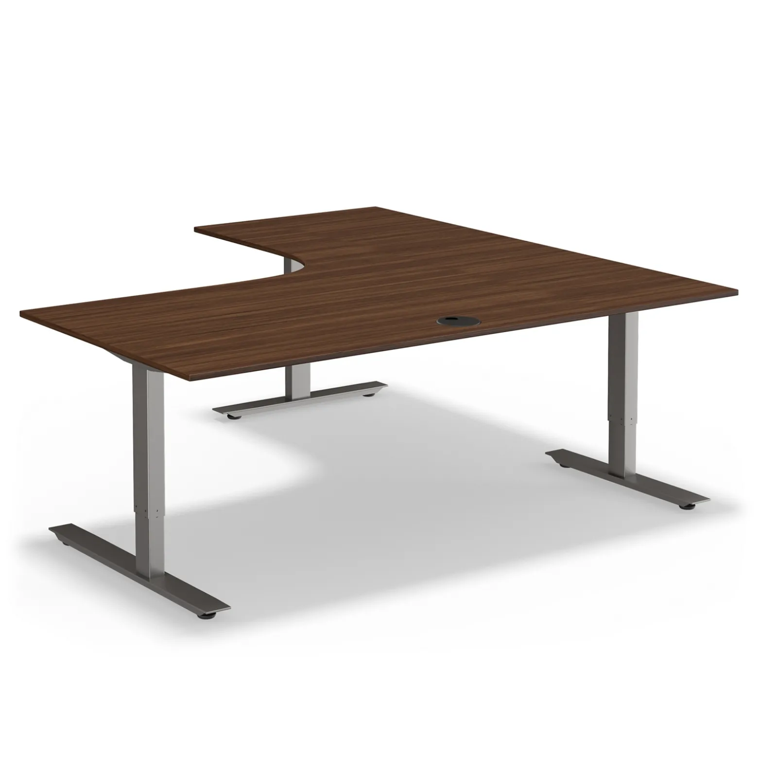 At Work Height Adjustable Left L-Shaped Standing Desk - 60"Wx60"D